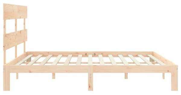 VidaXL tömör fa ágykeret fejtámlával 200 x 200 cm