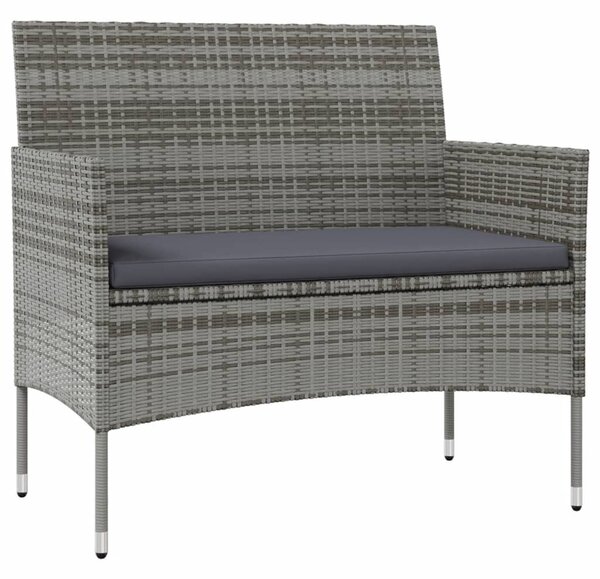 16 részes szürke polyrattan kerti ülőgarnitúra párnákkal