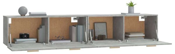 2 db betonszürke szerelt fa faliszekrény 100 x 36,5 x 35 cm