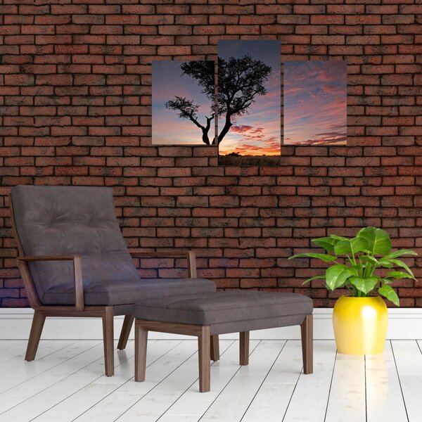 Kép - Fa és vöröses árnyalatok (90x60 cm)