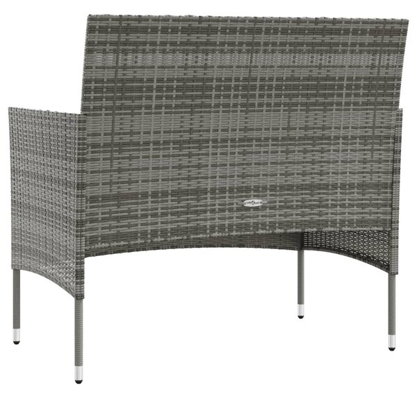 16 részes szürke polyrattan kerti ülőgarnitúra párnákkal