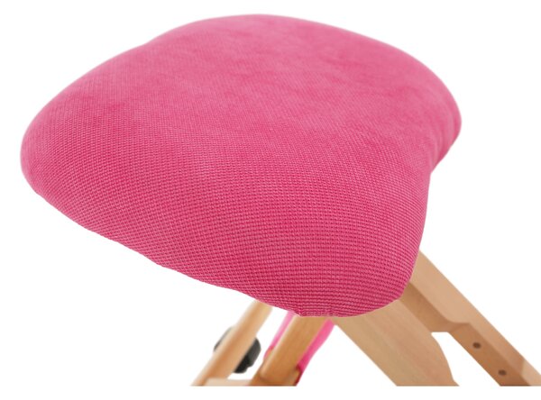 KONDELA Ergonomikus térdelőszék, rózsaszín/bükkfa, GROCO