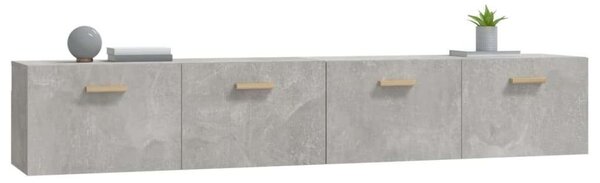 2 db betonszürke szerelt fa faliszekrény 100 x 36,5 x 35 cm