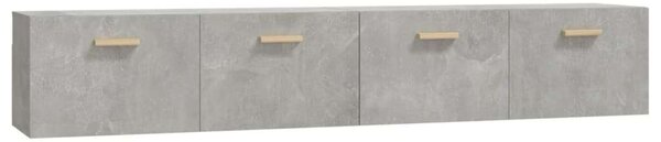 2 db betonszürke szerelt fa faliszekrény 100 x 36,5 x 35 cm