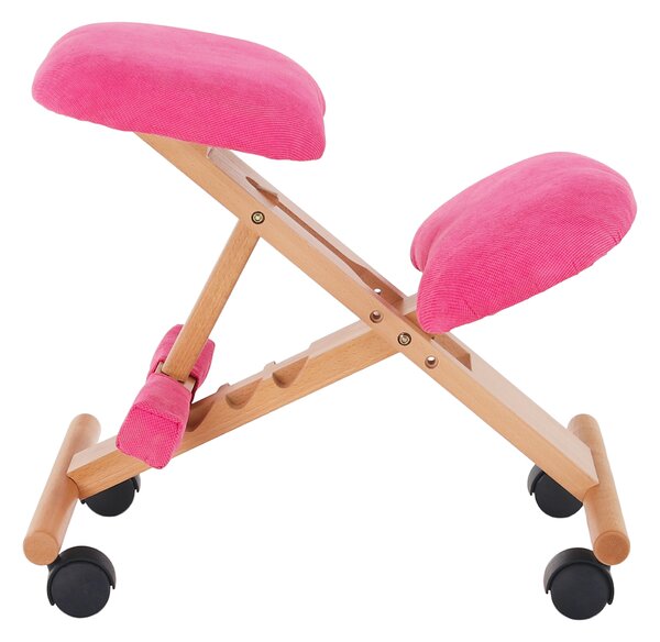 KONDELA Ergonomikus térdelőszék, rózsaszín/bükkfa, GROCO
