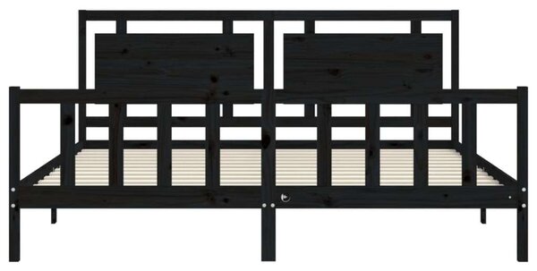 VidaXL Fekete Tömörfa Ágykeret - 200x200 cm