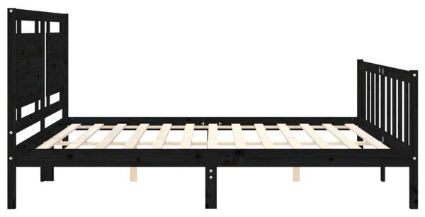 VidaXL Fekete Tömörfa Ágykeret - 200x200 cm