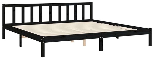 VidaXL Fekete Tömörfa Ágykeret - 200x200 cm