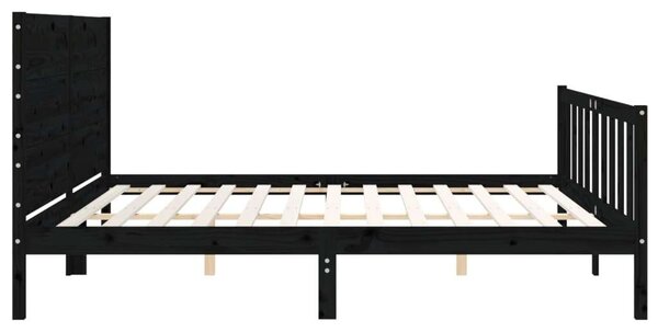 VidaXL Fekete Tömörfa Ágykeret - 200x200 cm