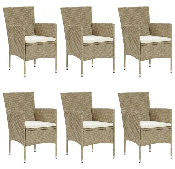 7 részes bézs polyrattan kerti étkezőgarnitúra