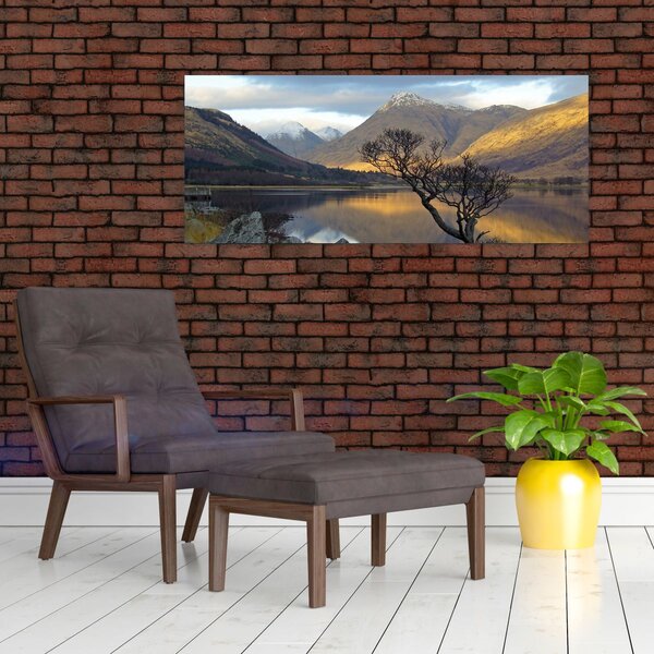 Kép - Hegyek a tónál (120x50 cm)