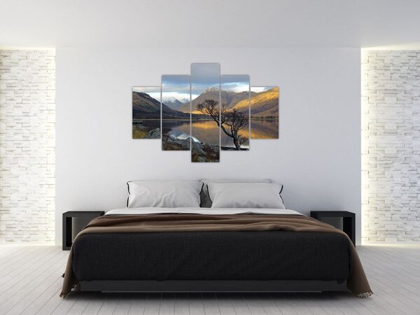 Kép - Hegyek a tónál (150x105 cm)