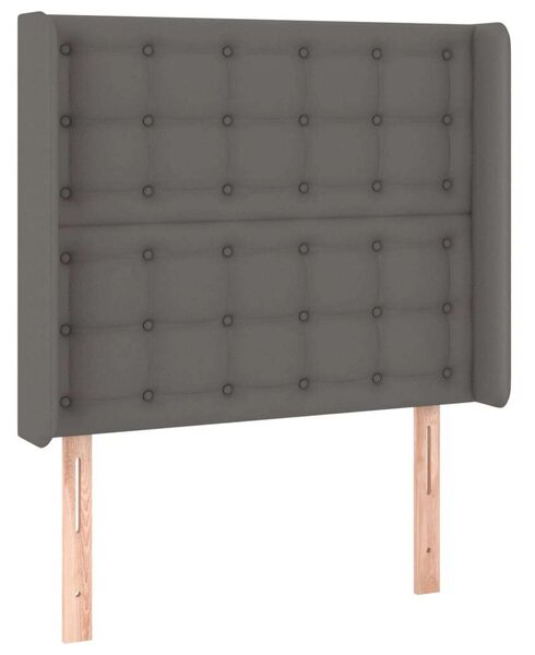 VidaXL szürke műbőr fejtámla szárnyakkal 93x16x118/128 cm