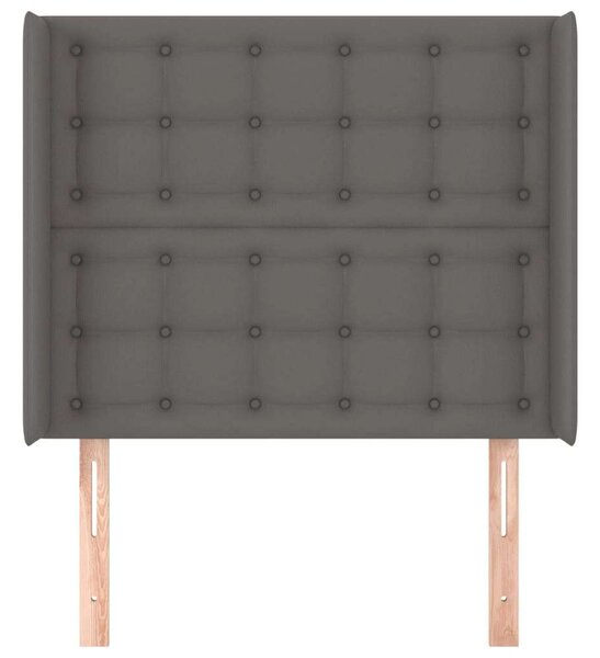 VidaXL szürke műbőr fejtámla szárnyakkal 93x16x118/128 cm