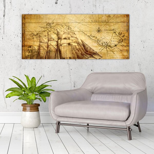 Kép - Régi térkép (120x50 cm)