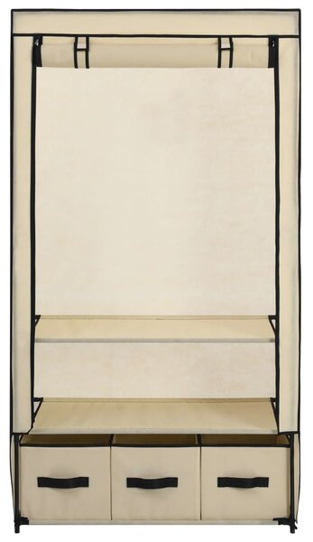 Krémszínű szövet ruhásszekrény 87 x 49 x 159 cm