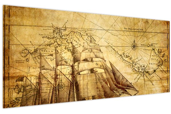 Kép - Régi térkép (120x50 cm)