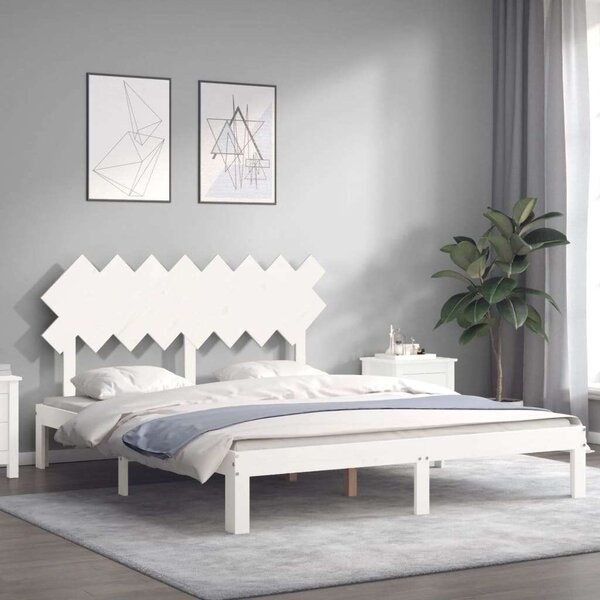 VidaXL Fehér Tömörfa Ágykeret - 160x200 cm