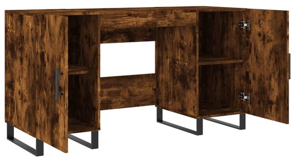 Füstös tölgy színű szerelt fa íróasztal 140x50x75 cm
