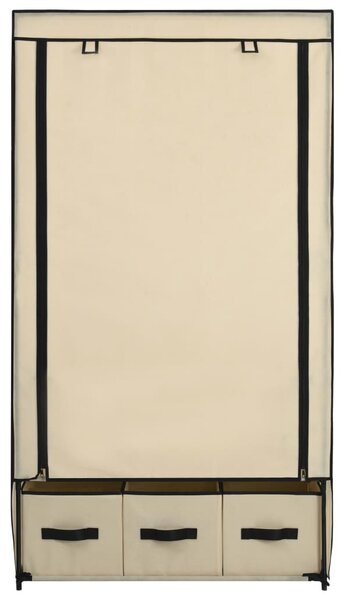 Krémszínű szövet ruhásszekrény 87 x 49 x 159 cm