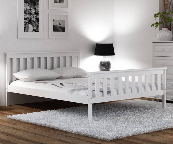 Fehér fenyőfa ágyl Naxter 160x200