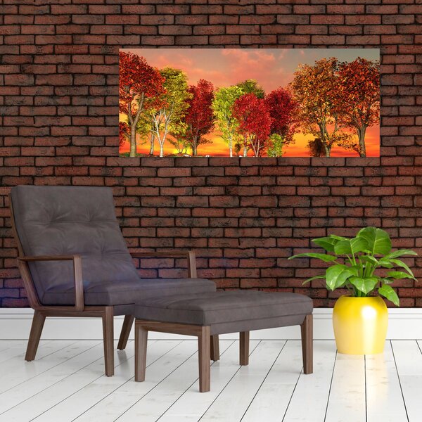 Kép - Színes fák (120x50 cm)