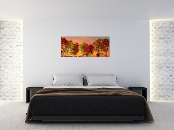 Kép - Színes fák (120x50 cm)