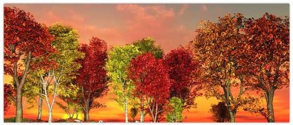 Kép - Színes fák (120x50 cm)