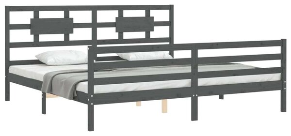 VidaXL Tömörfa Ágykeret - Fejtámlával - 200x200 cm