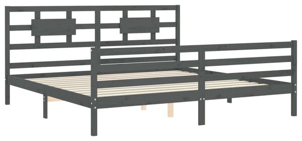 VidaXL Tömörfa Ágykeret - Fejtámlával - 200x200 cm