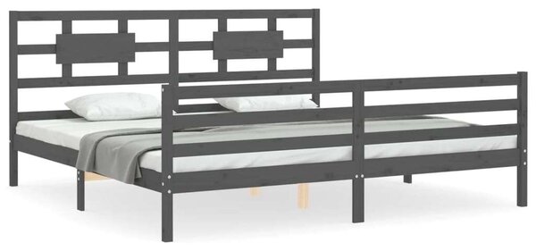 VidaXL Tömörfa Ágykeret - Fejtámlával - 200x200 cm