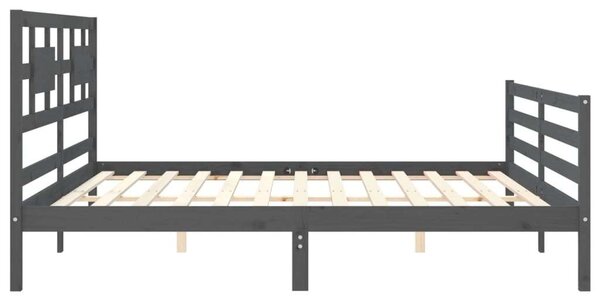 VidaXL Tömörfa Ágykeret - Fejtámlával - 200x200 cm