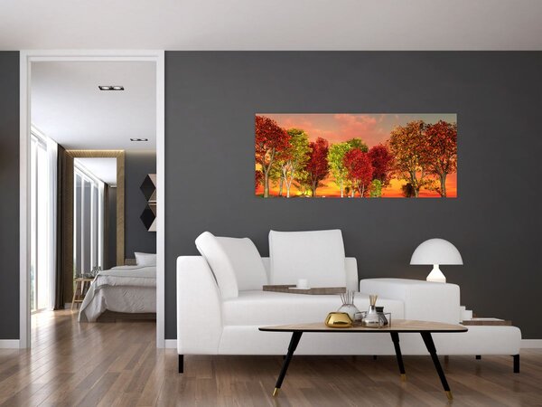 Kép - Színes fák (120x50 cm)