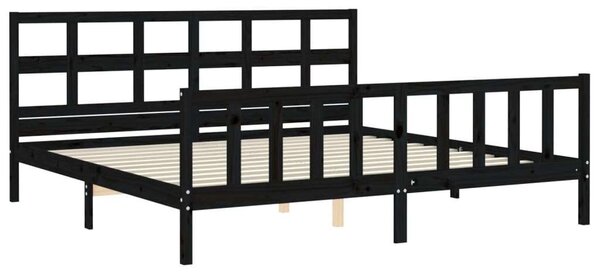 VidaXL Fekete Tömörfa Ágykeret - 200x200 cm