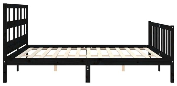 VidaXL Fekete Tömörfa Ágykeret - 200x200 cm
