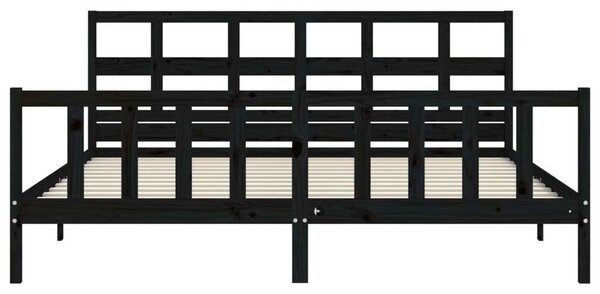 VidaXL Fekete Tömörfa Ágykeret - 200x200 cm