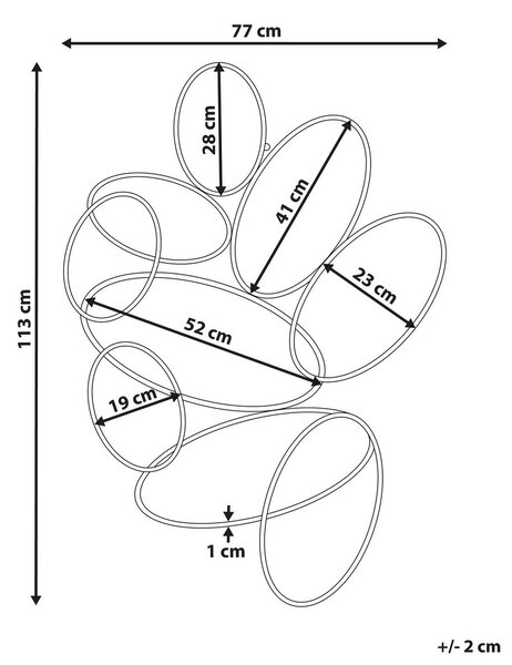 Falitükör DECIZE 113 cm 77 cm Fém Arany