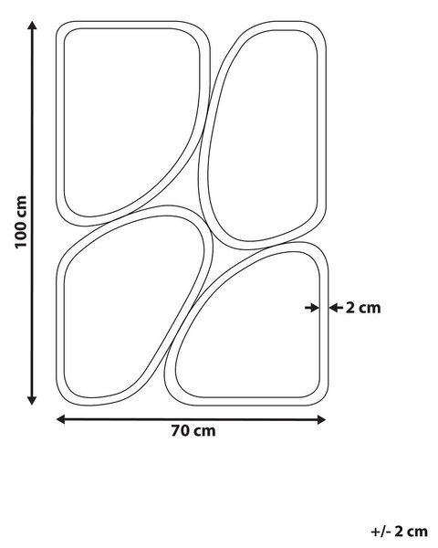Falitükör DIANCEY 70 cm 100 cm Fém Arany