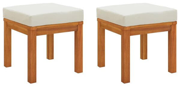 VidaXL 2 db tömör akácfa kerti ülőke párnákkal 40 x 40 x 42 cm
