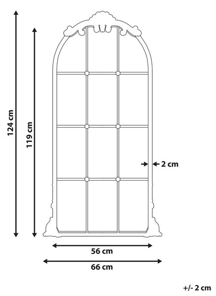 Falitükör NOIDAN 66 cm 124 cm Fém Arany