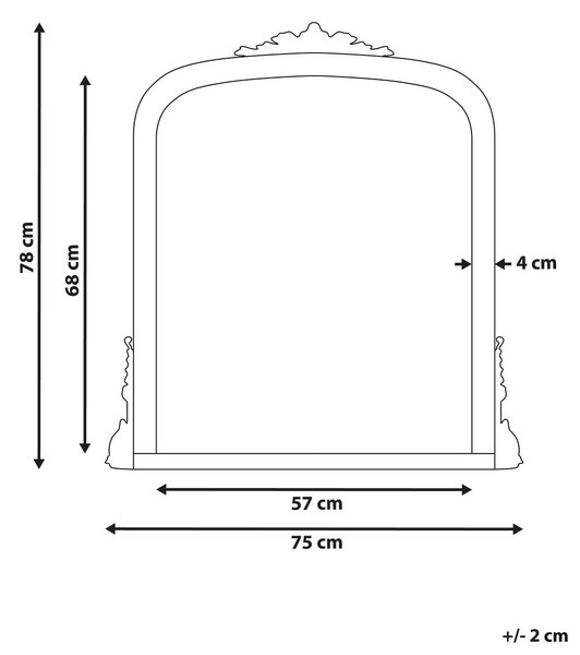 Falitükör SUSSEY 75 cm 78 cm Arany