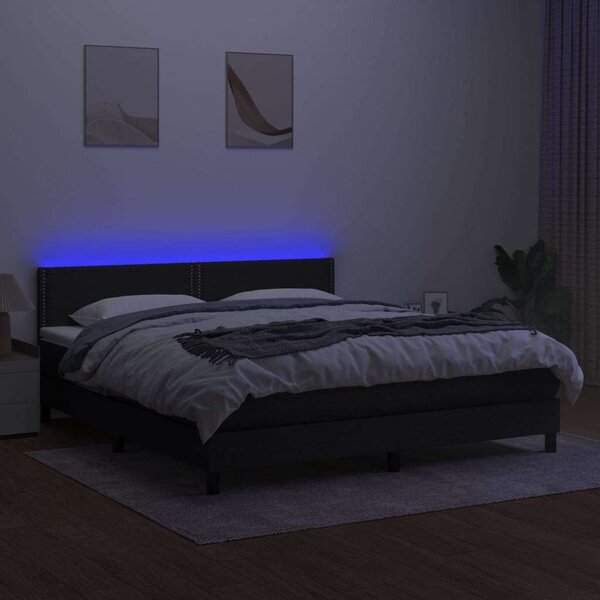 VidaXL - LED-es Ágy - Rugós Matraccal - 180x200 cm