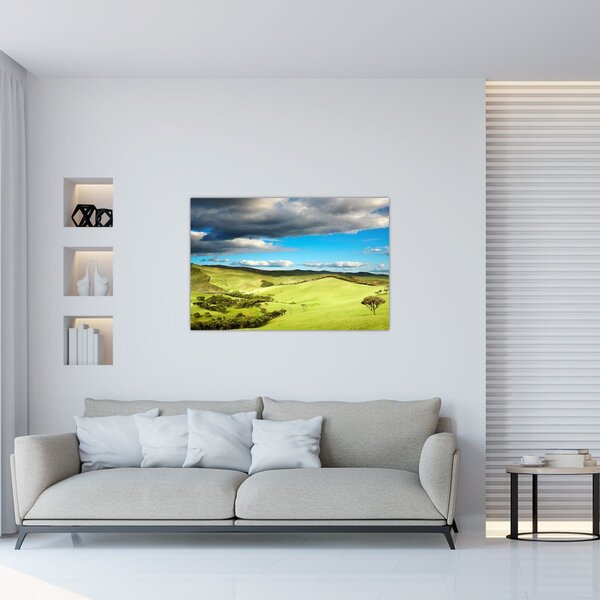 Kép - Zöld táj dombokkal (90x60 cm)