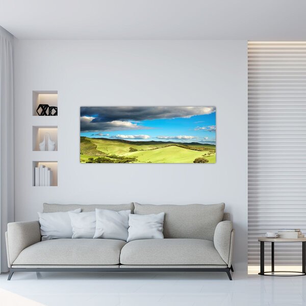 Kép - Zöld táj dombokkal (120x50 cm)