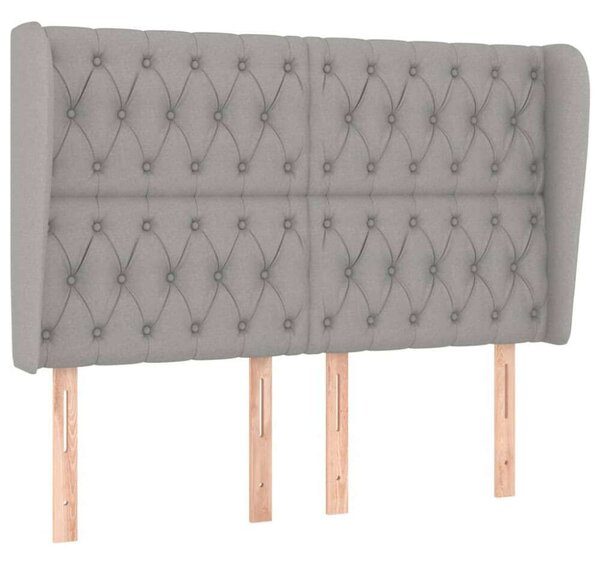 VidaXL világosszürke szövet fejtámla szárnyakkal 147 x 23 x 118/128 cm