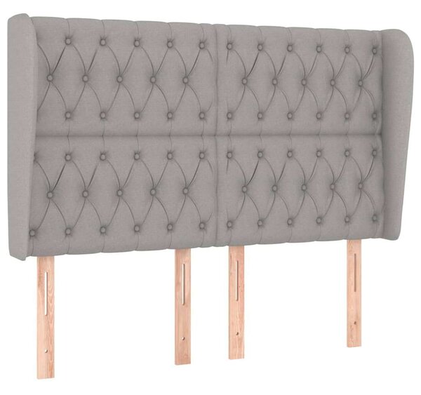 VidaXL világosszürke szövet fejtámla szárnyakkal 147 x 23 x 118/128 cm
