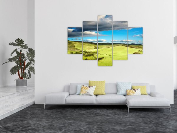 Kép - Zöld táj dombokkal (150x105 cm)