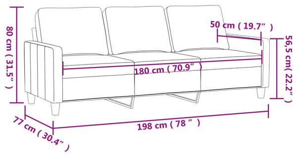 3 személyes rózsaszín bársony kanapé 180 cm