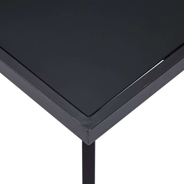 VidaXL Fekete Edzett Üveg Étkezőasztal - 180x90 cm