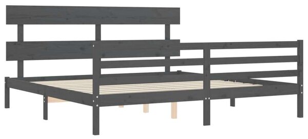 VidaXL Tömörfa Ágykeret - Szürke - 200x200 cm